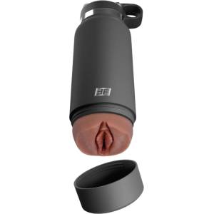PDX Fuck Flask Secret Delight - изкуствена вагина в манерка (черно-кафява)