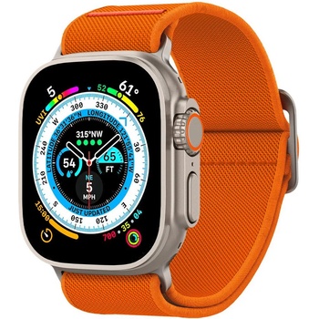 Spigen Текстилна каишка за Apple Watch 4 / 5 / 6 / 7 / 8 / SE / Ultra 1/2 (42/44/45/49 mm) от Spigen Fit Lite Ultra - Оранжева (8809896743396)