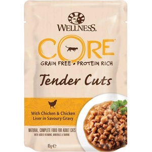 Wellness Core Tender Cuts пиле и пилешки черен дроб 85 г