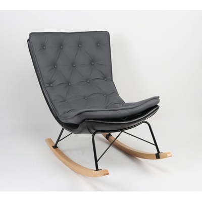 Bogdan Furniture Europe Люлеещ фотьойл atlas сиво/черно/натурално