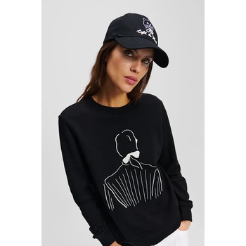 Karl Lagerfeld Памучна шапка с козирка Karl Lagerfeld в черно с апликация A2W33047 (A2W33047)