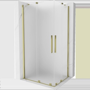 Mexen Velar Duo плъзгаща се душ кабина 100 x 90 см, скреж, злато - 871-100-090-32-50 (871-100-090-32-50)