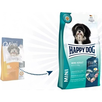 Image 1 of Happy Dog Mini Adult - храна за кучета от мини породи, с пилешко месо, агнешко, риба, новозеландски миди, билки, 10 кг, Германия - 61198