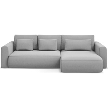 makamii Светлосив кадифен разтегателен ъглов диван с място за съхранение (десен ъгъл) Kapua - Makamii (KAPUA_RCF_M_3_P1_C4)