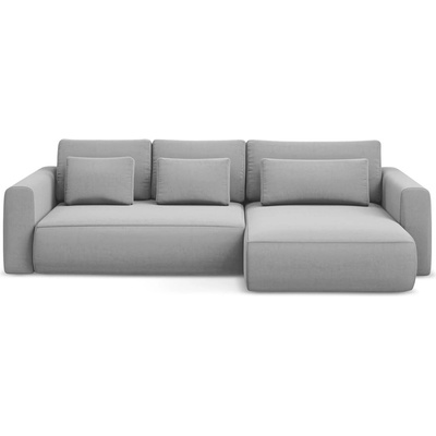 makamii Светлосив кадифен разтегателен ъглов диван с място за съхранение (десен ъгъл) Kapua - Makamii (KAPUA_RCF_M_3_P1_C4)