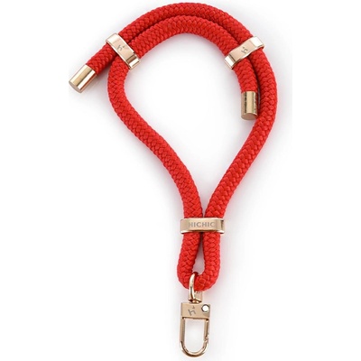 Šňůrka na krk ČERVENÁ UNIČENKA S KARABINOU HICHIC ChilliRedGold