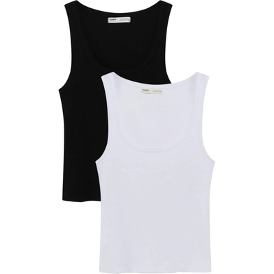 Pull&Bear Топ черно, бяло, размер XL