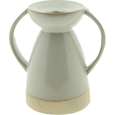 Béžový porcelánový svícen na úzkou svíčku Chrie - 12*8*13 cm - Clayre & Eef