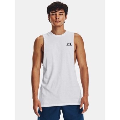 Under Armour UA LEFT CHEST CUT OFF TANK-WHT Bílá – Zbozi.Blesk.cz