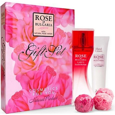Rose of Bulgaria EDP 50 ml + krém na ruce s růžovou vodou 75 ml + mýdlo ve tvaru růže 3 x 30 g dárková sada