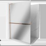 Mexen Kioto+ L душ-панел с рафт Walk-in 90 x 200 см, огледало, розово злато - 800-090-123-60-50 (800-090-123-60-50)