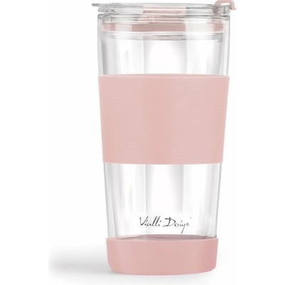 Vialli Design Ružový termo hrnček 600 ml Fuori