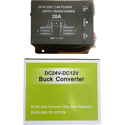 Foxgood Трансформатор конвертор на напрежение от 24 V на 12 V , DC20-30 20А (1436-20a)