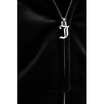 Juicy Couture Кадифен суичър Juicy Couture BRENDAL CROP OVERSIZED HOODIE в черно с качулка с изчистен дизайн JCBAS225801 (JCBAS225801)