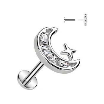 Šperky4U labreta PUSH IN piercing do brady LB046-ST
