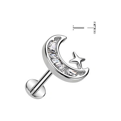Šperky4U labreta PUSH IN piercing do brady LB046-ST