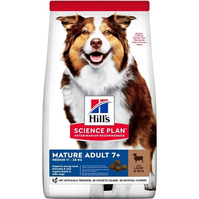 Hill's HILL'S Science Plan Mature Adult Medium Lamb with rice Суха храна за кучета, за възрастни, средна порода, с агнешко и ориз, 14 kg