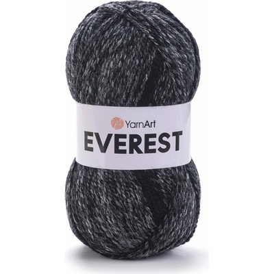 YarnArt pletací příze YarnArt EVEREST 7040 černá, melírovaná, 200g/320m