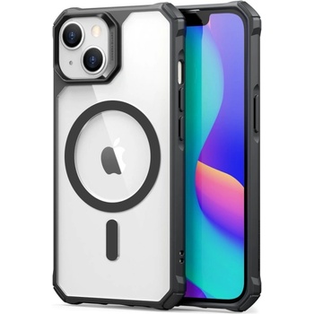 ESR Удароустойчив калъф ESR Air Armor Halolock MagSafe за iPhone 15 Plus / 14 Plus, черен - прозрачен (ESR531)
