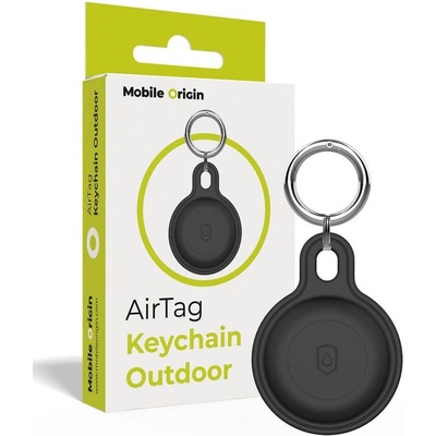 Mobile Origin Противоударен Калъф за Apple AirTag, Mobile Origin Airtag Keychain, Черен (FRL-ATOD-BLK)