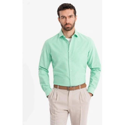Trendy pánská košile s dlouhým rukávem V4 SHOS-0183 mentolová