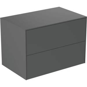 Ideal Standard Atelier Conca стенен шкаф за монтаж в антрацит мат с 2 чекмеджета и плот 80 см (T4322Y2)