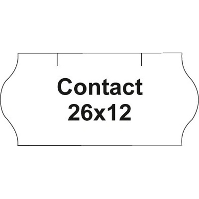 Cenovkové etikety Contact 26x12 biele