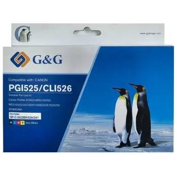 Image 1 of Compatible КОМПЛЕКТ 4 ГЛАВИ CANON PIXMA iP 4850/MG5150/5250/6150/8150 - Multi Packink tank With Chip - PGI-525PGBK/CLI-526C/CLI-526M/CLI-526Y - PN NC-C-0525 (200CANCLI525B MP4)