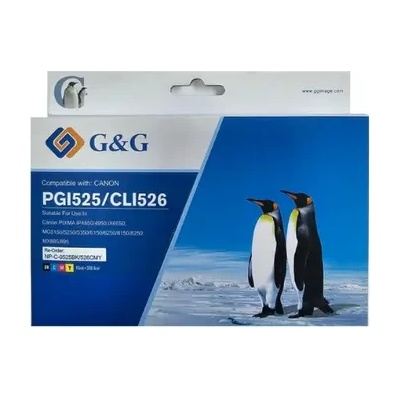 Compatible КОМПЛЕКТ 4 ГЛАВИ CANON PIXMA iP 4850/MG5150/5250/6150/8150 - Multi Packink tank With Chip - PGI-525PGBK/CLI-526C/CLI-526M/CLI-526Y - PN NC-C-0525 (200CANCLI525B MP4)