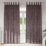 Pure Line Home Кадифени завеси в цвят тъмнокафяв с текстилни гайки (уши), 2 бр. , 140 x 225 см