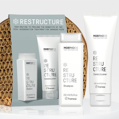 Framesi Регенериращ комплект шампоан и балсам с морски колаген и хиалуронова киселина Framesi Morphosis Re-Structure 2x250ml + подарък несесер