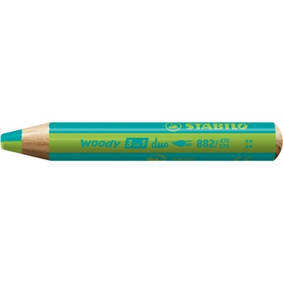 STABILO woody 3 in 1 duo tyrkysová/světle zelená