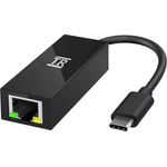 TechRise Адаптер USB-C към Ethernet за устройства с USB-C порт - TechRise CUL05325BA01 USB-C with Ethernet Adapter (черен) (CUL05325BA01 )