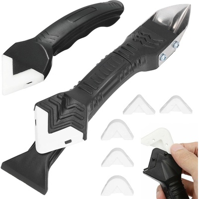 1Mcz sada na aplikaci a odstraňování silikonu 3v1 nůž, špachtle, stěrka černá (black)