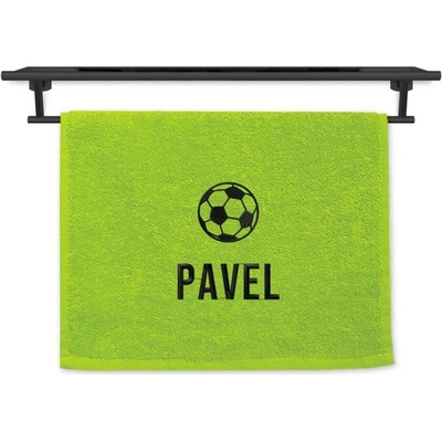 Povlečení Plus ručník se jménem na přání pistáciový 30 x 50 cm fotbalový míč