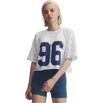 Under Armour Дамска тениска Under Armour Womens Burnout 96 T-Shirt - White/Wham Blue