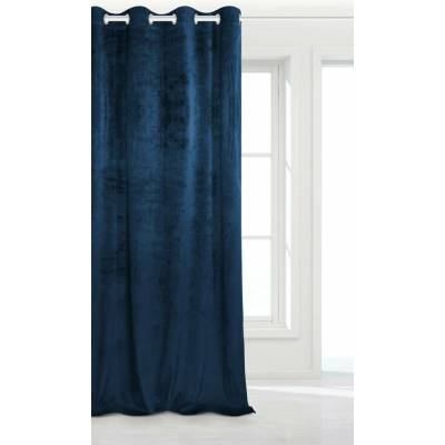 Spod Igły i Nitki Záclona připravena 140x250 tmavě modrý samet na měkké sametové průchodky pro obývací pokoj