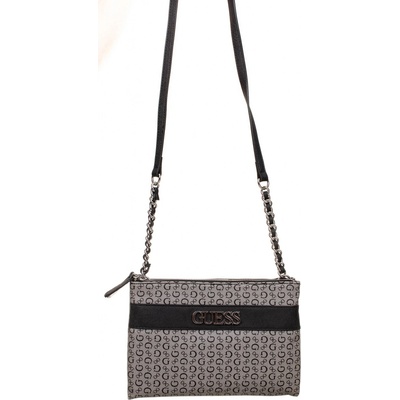 Guess dámská kabelka Ledger crossbody světle šedá s monogramem