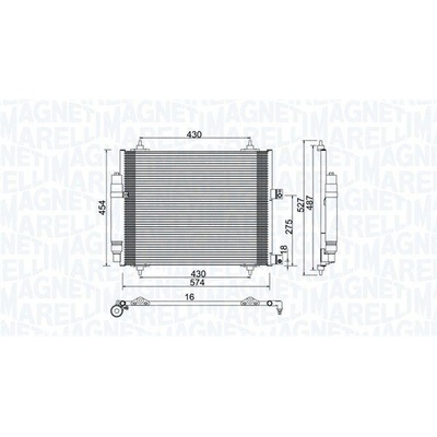 Kondenzátor, klimatizace MAGNETI MARELLI 350203886000