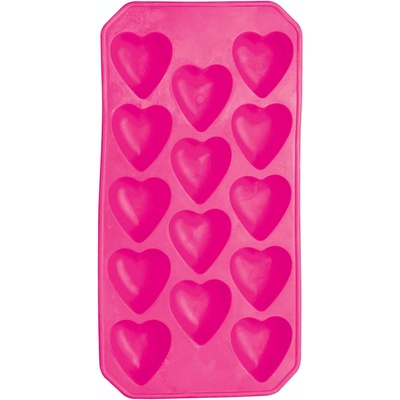 Forma na ľad KitchenCraft Srdce, silikónová, ružová KCBCICEHEART