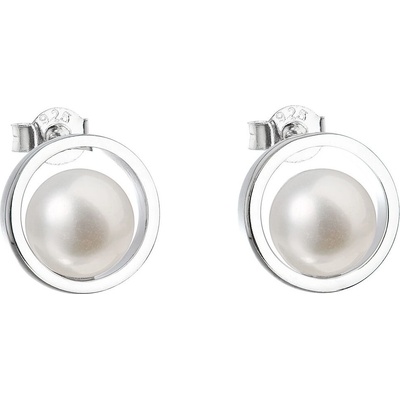 Evolution Group Strieborné náušnice kôstky s pravými perlami Pavona 21041.1