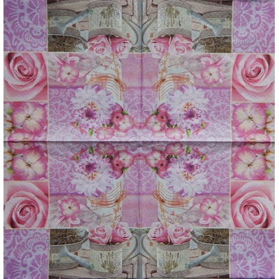 Ti flair servítky Růžová koláž 33x33cm