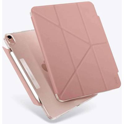 Uniq Camden Case - полиуретанов кейс с поставка и възможност за поставяне на Apple Pencil 2 за iPad Air 5 (2022), iPad Air 4 (2020) (розов)