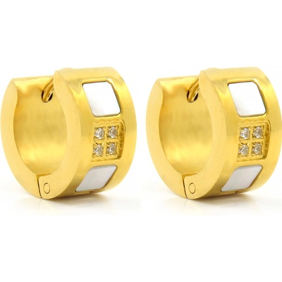 BRUNOshop.cz Náušnice kroužky gold s kamínky S0166