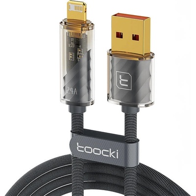 Toocki Кабел Toocki, USB-A към Lightning, 1m, 12W, 480Mbps, сив (TXCLJDA03)