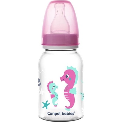 Canpol babies Шише за хранене Canpol - Love & Sea, 120 ml, 0м+, розово (59/300c)