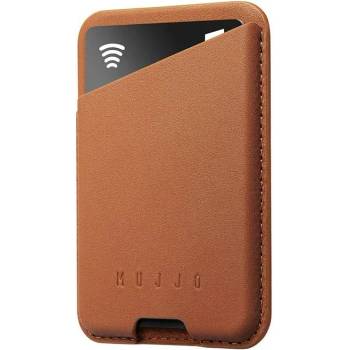 Mujjo MagWallet Leather Card Holder with MagSafe - кожен портфейл (джоб) за прикрепяне към iPhone с MagSafe (кафяв)