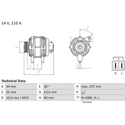 BOSCH 0 986 080 640 generátor (0986080640)