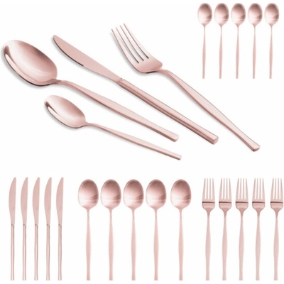 Sada příborů nerez 24 ks mirror Rosegold Metallic Line BH-3065