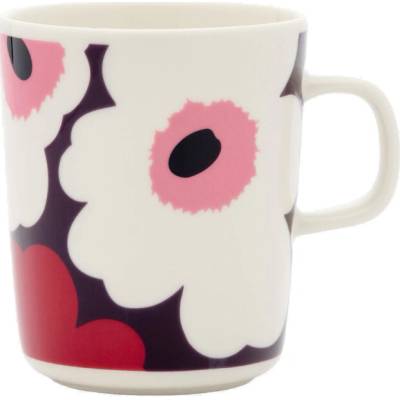 Marimekko Hrnček Oiva Unikko slivkovo brusnicový 250 ml